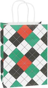 img 4 attached to ADIDO EVA 25 PCS Small Buffalo Plaid Gift Bags: Stylish Green, White, and Black Kraft Paper Bags for Party Favor Supplies (6.3 x 8.6 x 3.1 In) with Handles