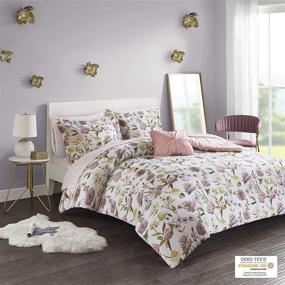 img 3 attached to 🌸 Introducing the Intelligent Design ID10-1688 Ashley 6 Piece Comforter: Floral Life-Like Print, Modern Casual, All Season Bedding Set - Twin, Blush