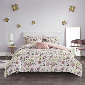 img 4 attached to 🌸 Introducing the Intelligent Design ID10-1688 Ashley 6 Piece Comforter: Floral Life-Like Print, Modern Casual, All Season Bedding Set - Twin, Blush