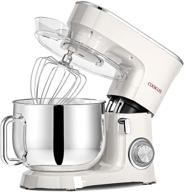 🍲 cooklee stand mixer, 9.5 quart, 660w, 10+1 speeds electric kitchen mixer with dishwasher-safe dough hooks, flat beaters, wire whip & pouring shield attachments, white логотип