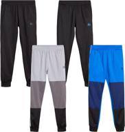 🏻 rbx boys’ sweatpants – 4 pack active tricot warm-up jogger track pants (size: 5-20) - stay cozy and active with these rbx boys' sweatpants logo