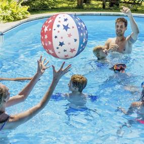 img 1 attached to 🏖️ Windy City Novelties Patriotic Stars & Stripes Inflatable Beach Balls (12 Pack, 16 inch) for Fun in the Sun!