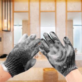 img 1 attached to 🧤 Premium Black Exfoliating Gloves: 6 Pairs for Ultimate Bath and Shower Spa Experience - Ideal for Both Men and Women