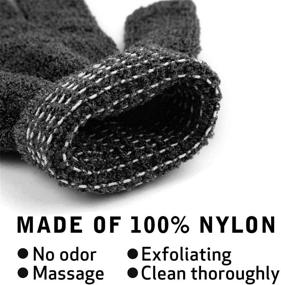 img 3 attached to 🧤 Premium Black Exfoliating Gloves: 6 Pairs for Ultimate Bath and Shower Spa Experience - Ideal for Both Men and Women