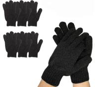 🧤 premium black exfoliating gloves: 6 pairs for ultimate bath and shower spa experience - ideal for both men and women logo