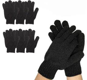 img 4 attached to 🧤 Premium Black Exfoliating Gloves: 6 Pairs for Ultimate Bath and Shower Spa Experience - Ideal for Both Men and Women