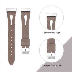 img 2 attached to Stylish and Vintage Leather Bracelet Replacement for Fitbit Charge 3: somoder Leather Bands Compatible with Fitbit Charge 3 & Charge 3 SE