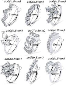 img 2 attached to Piercing Stainless Surgical Cartilage Earrings Women's Jewelry