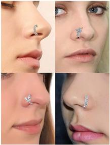 img 1 attached to Piercing Stainless Surgical Cartilage Earrings Women's Jewelry