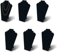 📿 versatile and elegant 7th velvet necklace easel jewelry organizer stand - pack of 6, 12.5 inches, black velvet with reinforced bracket логотип