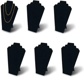 img 4 attached to 📿 Versatile and Elegant 7TH VELVET Necklace Easel Jewelry Organizer Stand - Pack of 6, 12.5 inches, Black Velvet with Reinforced Bracket