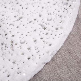 img 2 attached to 🌟 Acdoslow White Luxury Faux Fur Christmas Tree Skirt - 30", 36", or 48" - Stars Plush Tree Skirt for Pencils Christmas Tree - 906/Silver/78