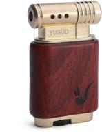 yusud vintage trench lighter: butane refillable unique pipe lighter | retro soft flame table lighter for cigars and cigarettes | perfect vintage birthday gift (fuel not included) logo