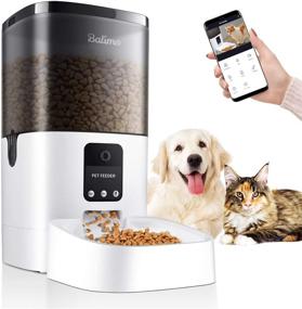 img 4 attached to Balimo 6L Automatic Pet Feeder with HD Camera & App Control for Cats and Dogs: Programmable Timer, Night Vision, Anti-Blocking Design, Voice Recording, WiFi Enabled