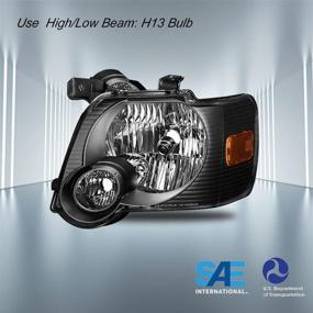 img 3 attached to Сборка фары для Ford Explorer 07-10 / Ford Explorer Sport Trac 06-10 - водительская и пассажирская сторона от SOCKIR.