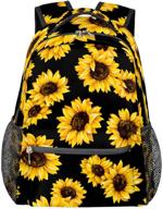 🎒 16 inch laptop backpack for women - lightweight water resistant college school bag bookbag with sunflower pattern - casual daypack for travel логотип