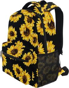 img 3 attached to 🎒 16 Inch Laptop Backpack for Women - Lightweight Water Resistant College School Bag Bookbag with Sunflower Pattern - Casual Daypack for Travel