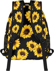 img 2 attached to 🎒 16 Inch Laptop Backpack for Women - Lightweight Water Resistant College School Bag Bookbag with Sunflower Pattern - Casual Daypack for Travel