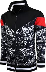 img 4 attached to 🧥 Premium Slim Fit Track Jacket: Urban Hip Hop Streetwear Fashion Top for Men