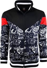 img 3 attached to 🧥 Premium Slim Fit Track Jacket: Urban Hip Hop Streetwear Fashion Top for Men