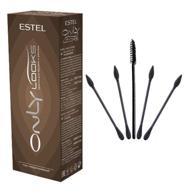 estel only looks professional eyebrow eyelash tint dye (brown) and 100 cotton swabs bundle - ideal for makeup artists logo