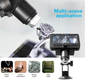 img 2 attached to 🔬 Explore the World in Detail with the 1000X LCD Digital Microscope by Bysameyee: WiFi Wireless 4.3 Inch 1080P Zoom Camera, 8 LED Lights, Rechargeable Battery