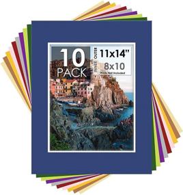 img 4 attached to 🖼️ Mat Board Center, 10-Pack of 11x14 Mixed Colors White Core Picture Mats for 8x10 Photos
