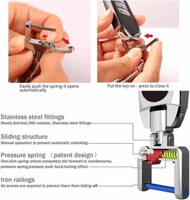 img 1 attached to Брелок для ключей Автомобильная цепочка для ключей, 2 упаковки, сверхмощный брелок для ключей, зажим для ключей, кольцо для ключей для мужчин и женщин