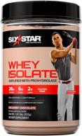 six star whey protein isolate for muscle gain & recovery - chocolate, 20 servings, 1.41 lb logo