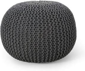 img 4 attached to 💺 Christopher Knight Home Nahunta Pouf: Stylish Gray Ottoman for your Home Decor