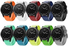 img 4 attached to 📿 Premium Silicone Replacement Watch Band - Compatible with Garmin Fenix 5/Fenix 5 Plus/Fenix 6 Pro/Forerunner 935/Forerunner 945/Approach S60/Quatix 5 (Width: 22mm)