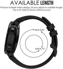 img 1 attached to 📿 Premium Silicone Replacement Watch Band - Compatible with Garmin Fenix 5/Fenix 5 Plus/Fenix 6 Pro/Forerunner 935/Forerunner 945/Approach S60/Quatix 5 (Width: 22mm)