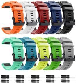 img 3 attached to 📿 Premium Silicone Replacement Watch Band - Compatible with Garmin Fenix 5/Fenix 5 Plus/Fenix 6 Pro/Forerunner 935/Forerunner 945/Approach S60/Quatix 5 (Width: 22mm)
