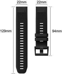 img 2 attached to 📿 Premium Silicone Replacement Watch Band - Compatible with Garmin Fenix 5/Fenix 5 Plus/Fenix 6 Pro/Forerunner 935/Forerunner 945/Approach S60/Quatix 5 (Width: 22mm)