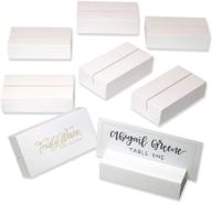 🌲 wooden place card holders and table number stands - set of 8 for weddings, christmas, and events - ideal for name tags, photos, reserved signs, food labels, postcards, menus, and more logo