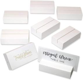 img 4 attached to 🌲 Wooden Place Card Holders and Table Number Stands - Set of 8 for Weddings, Christmas, and Events - Ideal for Name Tags, Photos, Reserved Signs, Food Labels, Postcards, Menus, and More