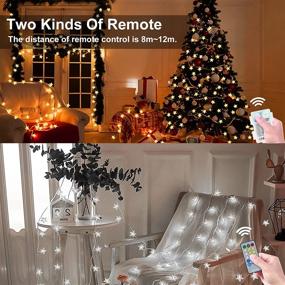 img 3 attached to Color Changing Christmas Star String Lights: 55 FT 100 LED Plug in & Battery Operated Twinkle Fairy Lights for Indoor & Outdoor Holiday Decor - Waterproof, 10 Modes