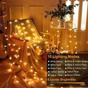 img 2 attached to Color Changing Christmas Star String Lights: 55 FT 100 LED Plug in & Battery Operated Twinkle Fairy Lights for Indoor & Outdoor Holiday Decor - Waterproof, 10 Modes