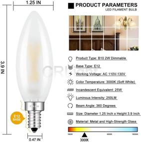 img 2 attached to 💡 CRLight LED Candelabra Bulb 25W Equivalent - Vintage Edison B10 Frosted Glass Dimmable LED Candle Bulbs - Pack of 8