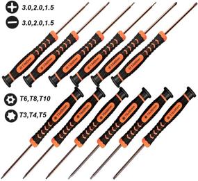 img 3 attached to 🔧 Набор ультраточных отверток TECKMAN из 12 предметов – Torx, Phillips и Flathead (T3, T4, T5, T6, T8, T10 Torx & PH0, PH00, PH000 Phillips) для Xbox, PS4, компьютера, электроники и ремонта.