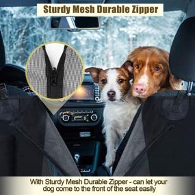 img 3 attached to 🐶 Vaburs Waterproof Dog Car Seat Covers with Mesh Window, Zippered Side Flap, Anti-Slip, Heavy Duty Pet Back Seat Covers for Cars SUV Trucks