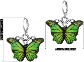 img 3 attached to DAMLENG 6 Pairs Chic Colorful Butterfly Hoop Earrings: Hypoallergenic Enamel Dangle Drops for Women and Girls - Perfect Statement Jewelry Gifts