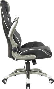 img 1 attached to 🎮 OSP Home Furnishings Xplorer 51 - Ergonomic High Back Gaming Chair in Black Faux Leather with White Trim