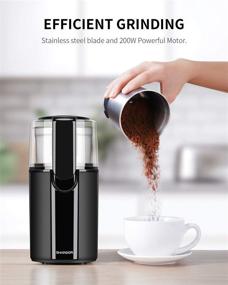 img 2 attached to ☕ SHARDOR Electric Coffee Grinder - Coffee Bean & Herb Grinder with Stainless Steel Bowl, Black