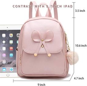 img 2 attached to Bowknot Fashion Backpack Leather Daypacks Women's Handbags & Wallets and Satchels