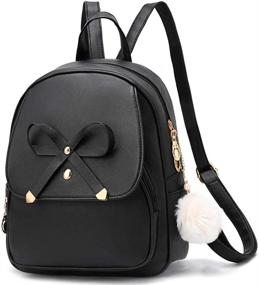 img 4 attached to Bowknot Fashion Backpack Leather Daypacks Women's Handbags & Wallets and Satchels