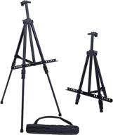 🎨 u.s. art supply 66" sturdy black aluminum tripod easel stand - adjustable height, holds 32" canvas - floor/tabletop displaying, painting - portable bag logo
