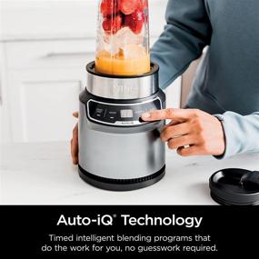 img 3 attached to Ninja (BN401) Nutri Pro with Auto-iQ, 1100-Peak-Watt, Personal Blender: Ultimate Blending Power in Cloud Silver