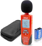 🔉 professional red/black digital handheld sound level meter - automatically metered with a and c frequency weighting for musicians and sound audio experts - battery operated (9v) - pyle spl25 logo