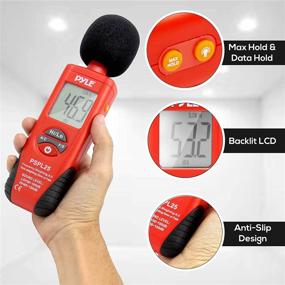 img 3 attached to 🔉 Professional Red/Black Digital Handheld Sound Level Meter - Automatically Metered with A and C Frequency Weighting for Musicians and Sound Audio Experts - Battery Operated (9V) - Pyle SPL25